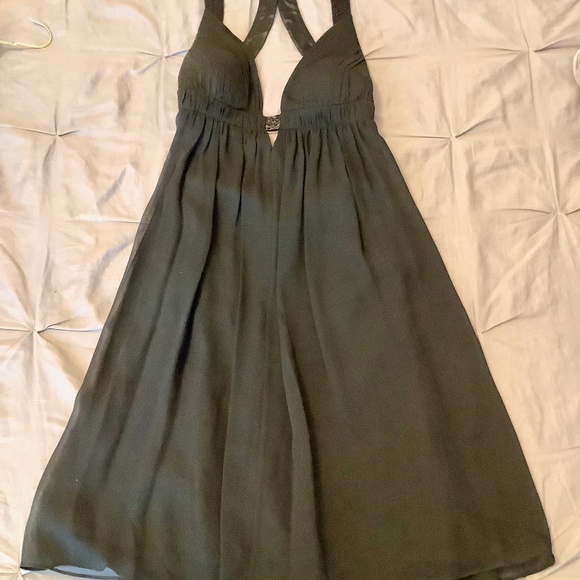 Niteline Short Baby Doll Silk Beaded LBD Little Black Dress Size 4 Evening - Picture 1 of 6